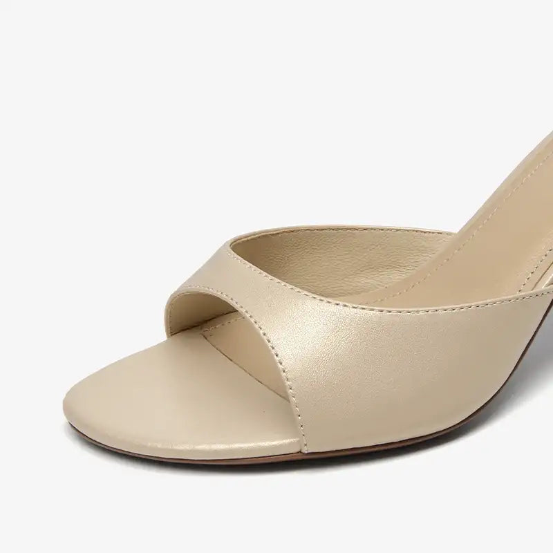 Sheepskin Leather Thin Heel Mule Sandals – additional view 5