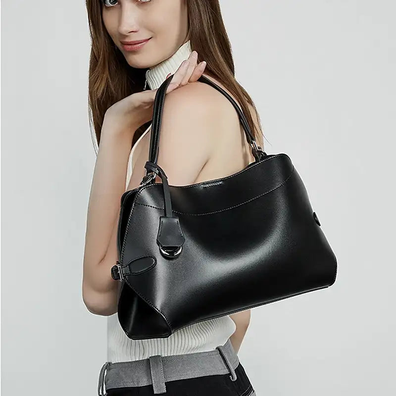 Elegant Cowhide Shell Top Handle Bag – additional view 3