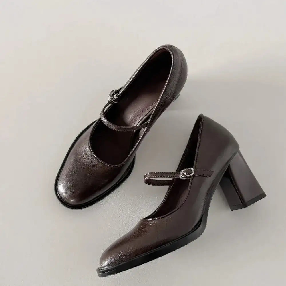 Genuine Leather Mary Jane Pumps – additional view 5