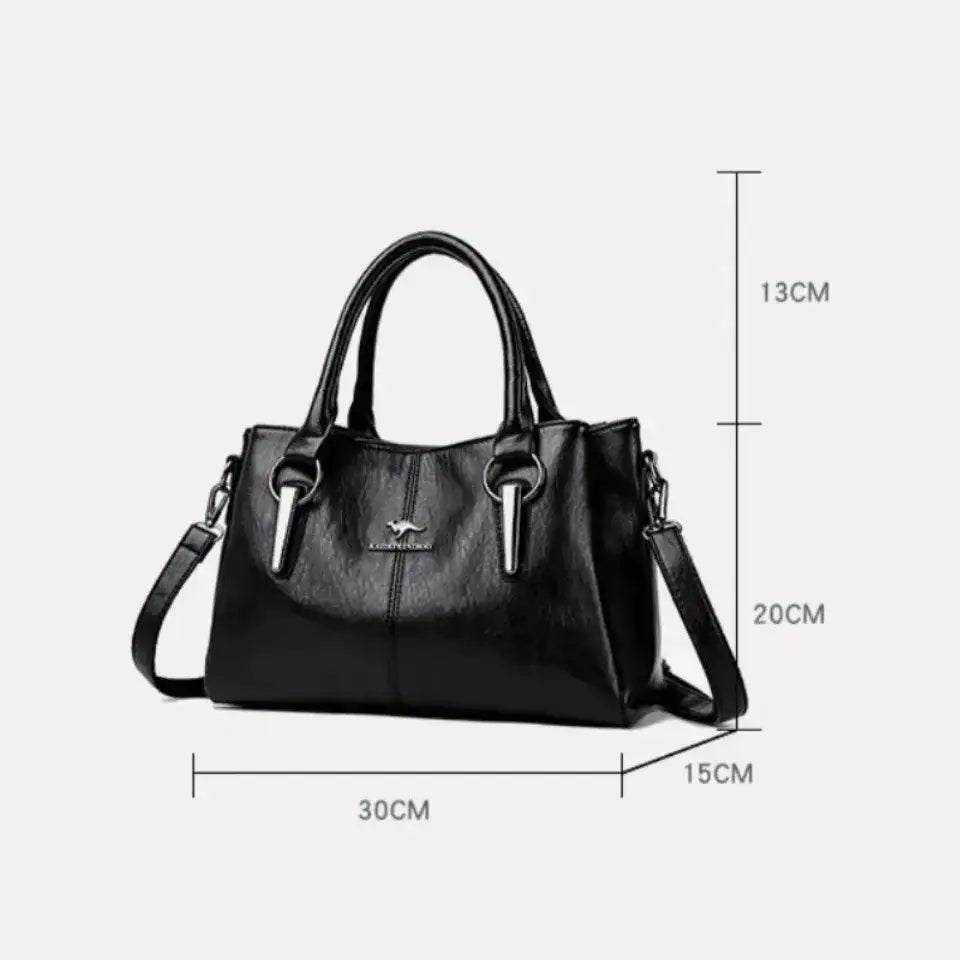 Genuine Leather 3-Layer Crossbody Shoulder Bag – additional view 4