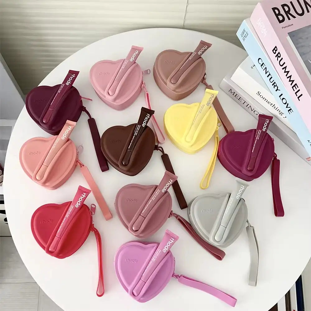 Silicone Heart Lip Gloss Storage Bag