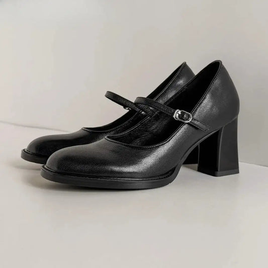 Genuine Leather Mary Jane Pumps – additional view 2