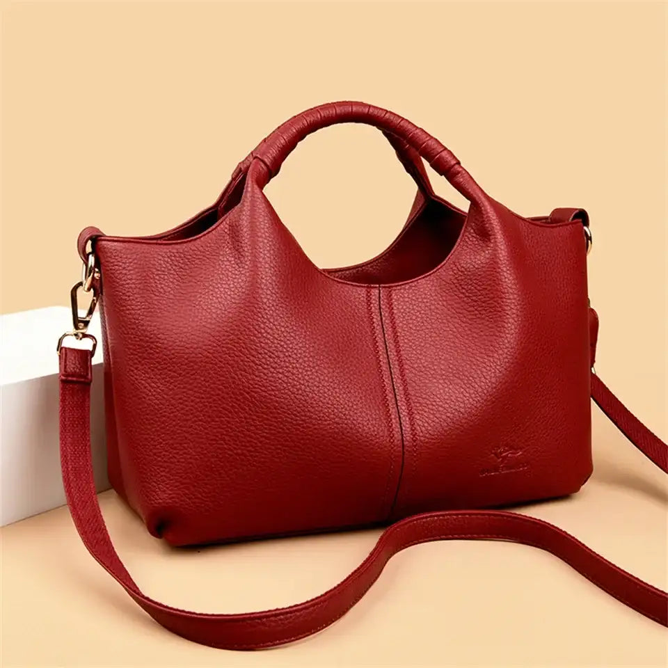Soft Leather Women's Tote Crossbody Commuter Bag