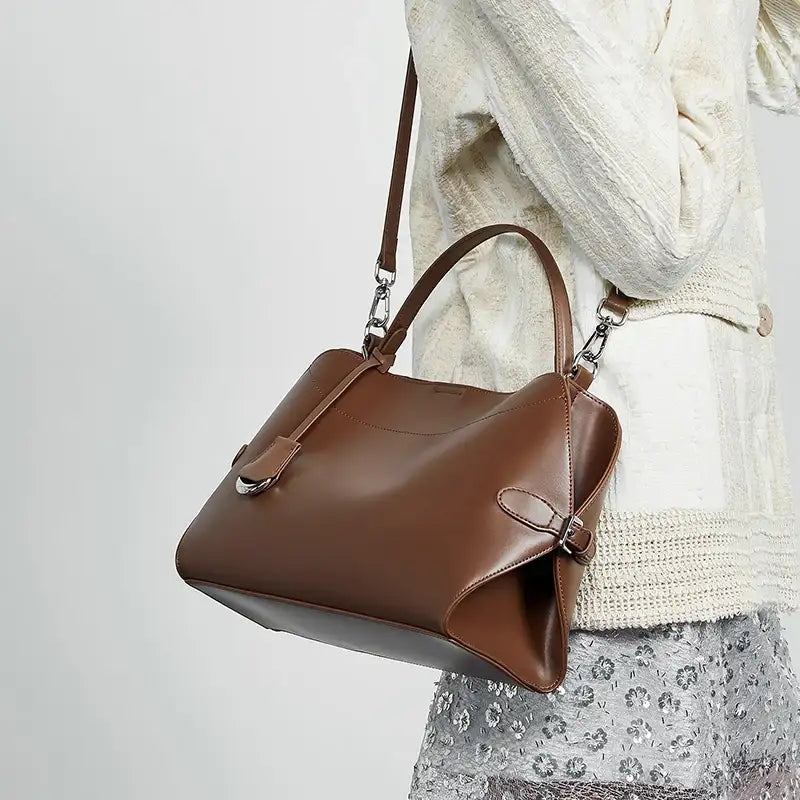 Elegant Cowhide Shell Top Handle Bag – additional view 4