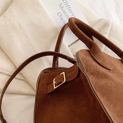 Suede Leather Large Handbag – Product Image | Celina Studio