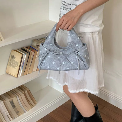 Polka-Dot Bow Handbag – Back View | Celina Studio