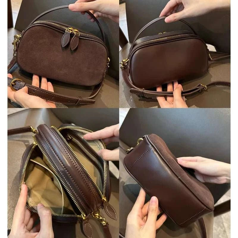 Cowhide Genuine Leather Luxury Crossbody Bag - Celina Studio
