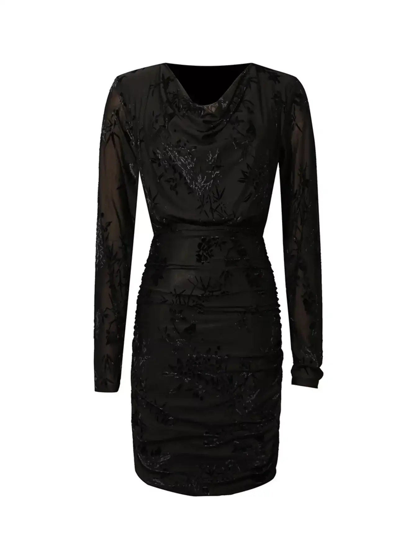 Ruched Long Sleeve Mini Dress – Color Option 1