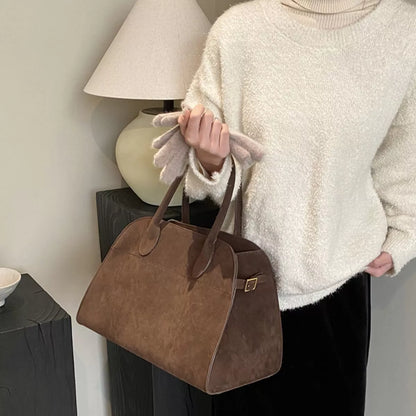 Suede Leather Large Handbag – Back View | Celina Studio