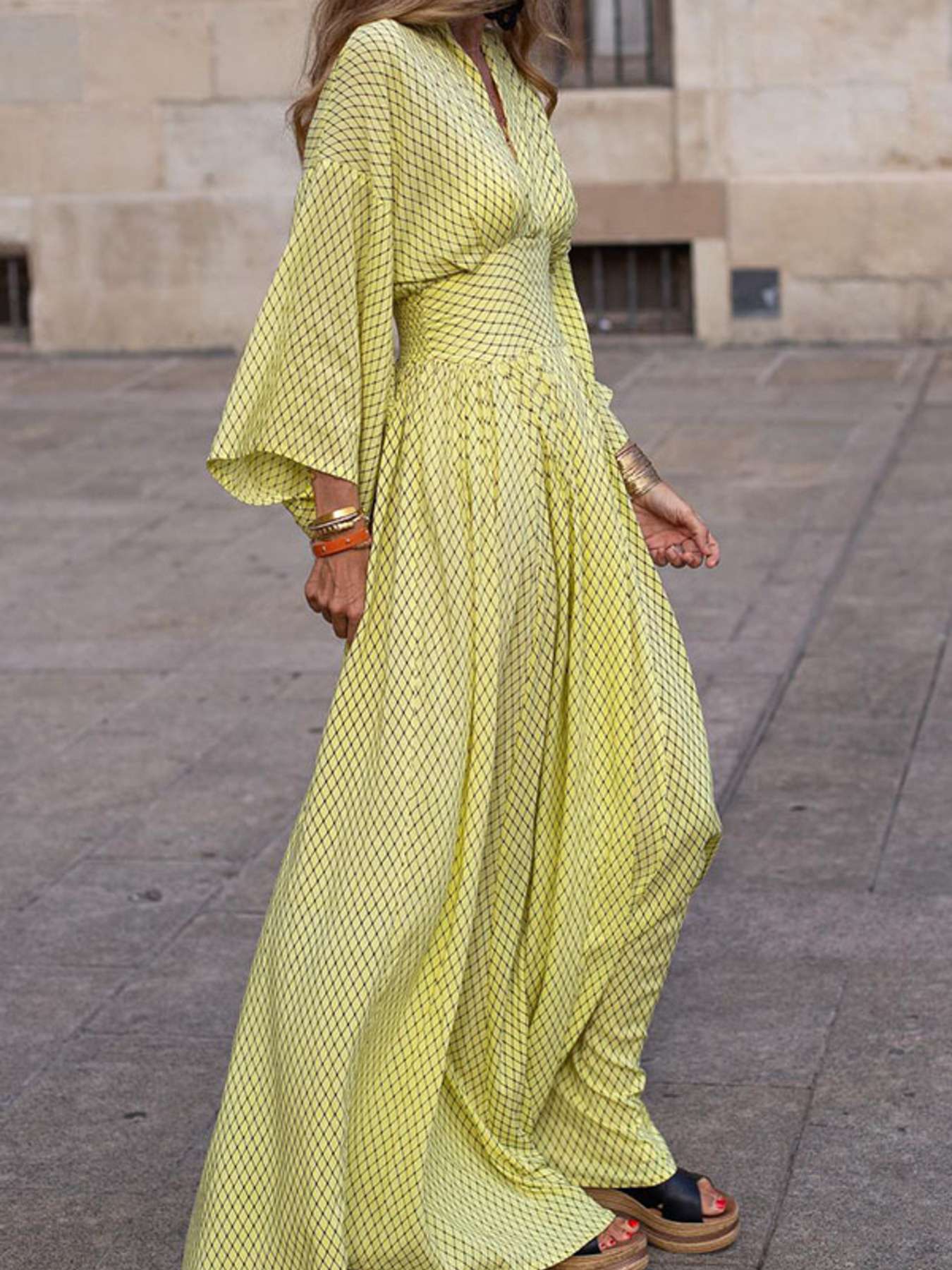 V-Neck Maxi Dress with Flowy Sleeves – Color Option