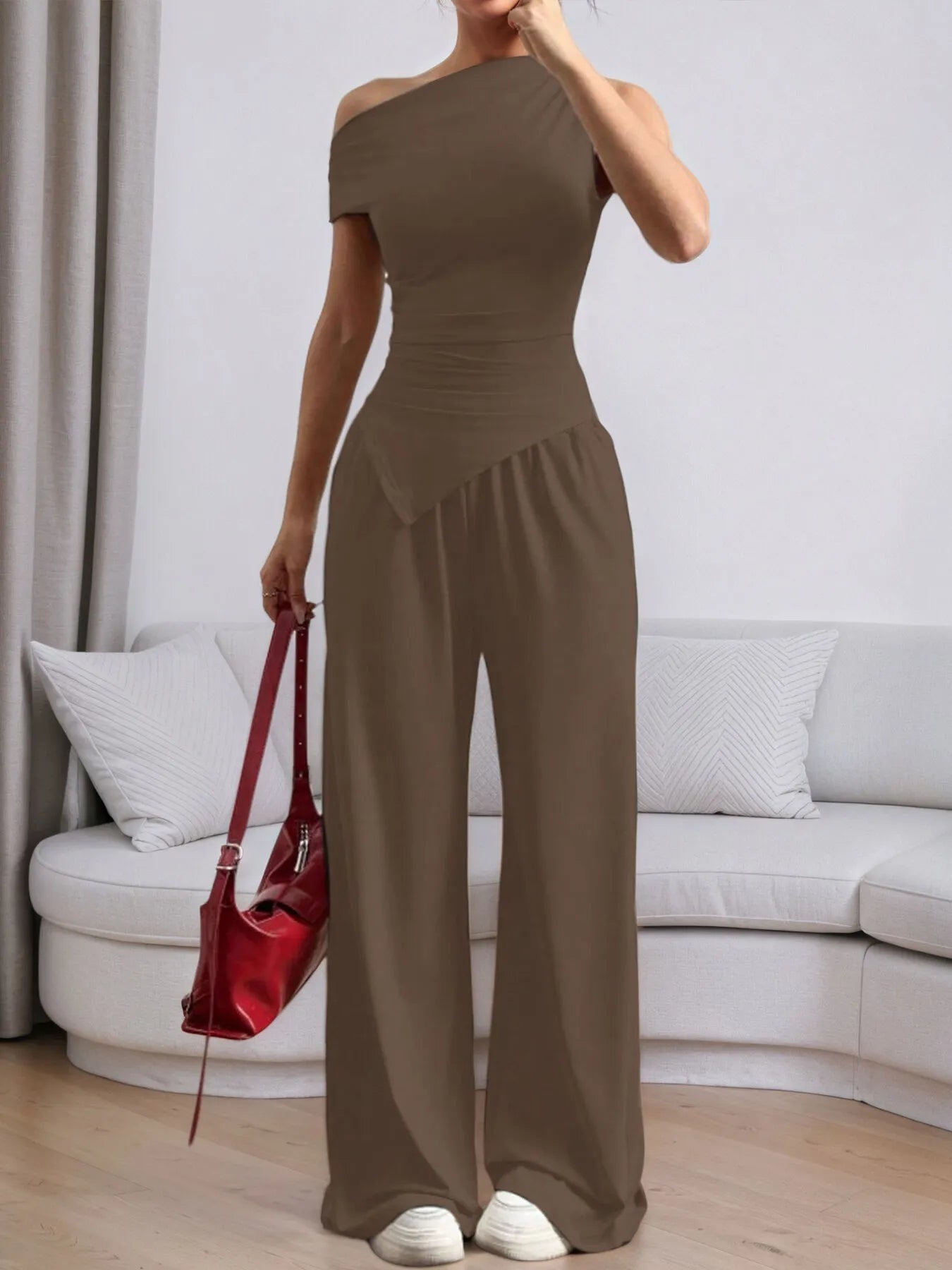 Celina Studio Single Shoulder Top and Pants Set – Styled Outfit View