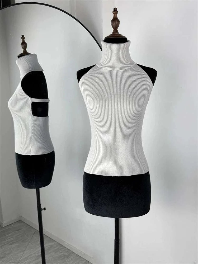Hollow Out Backless Knit Two-Piece Set - Celina Studio