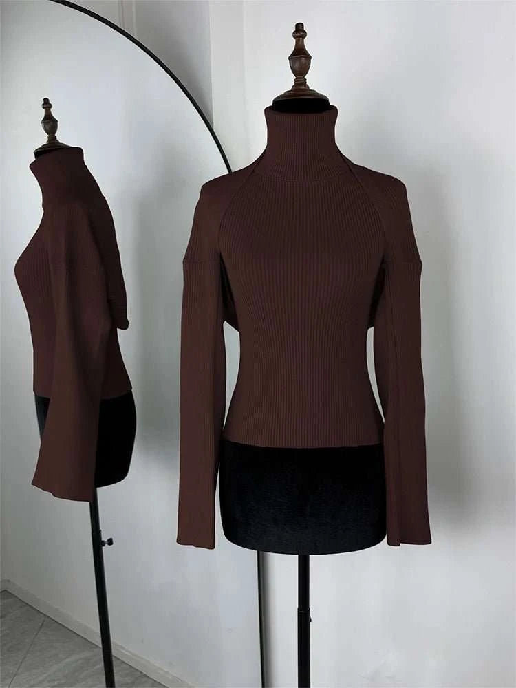Hollow Out Backless Knit Two-Piece Set - Celina Studio