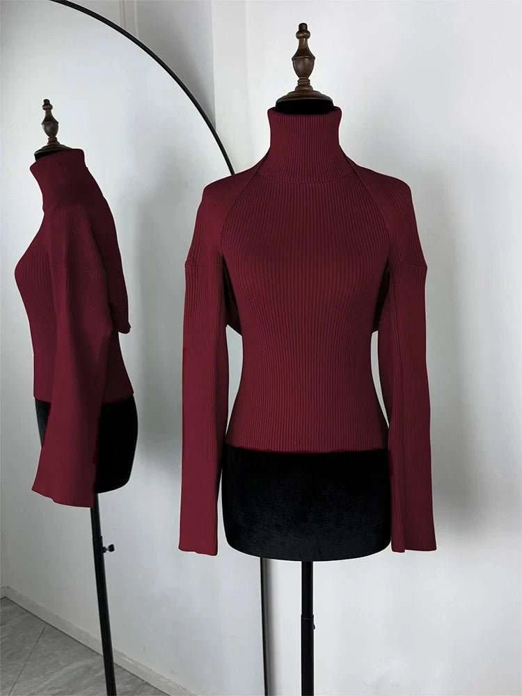 Hollow Out Backless Knit Two-Piece Set - Celina Studio