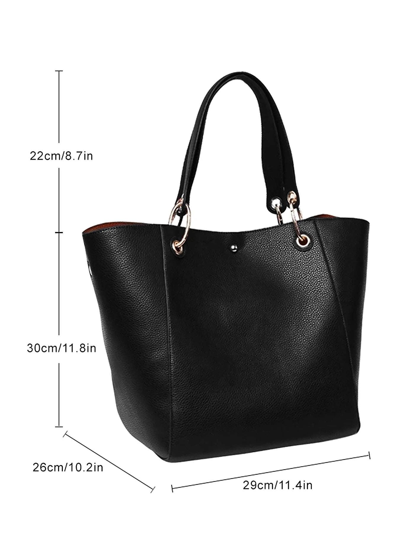 Large PU Leather Waterproof Tote Work Bag - Celina Studio