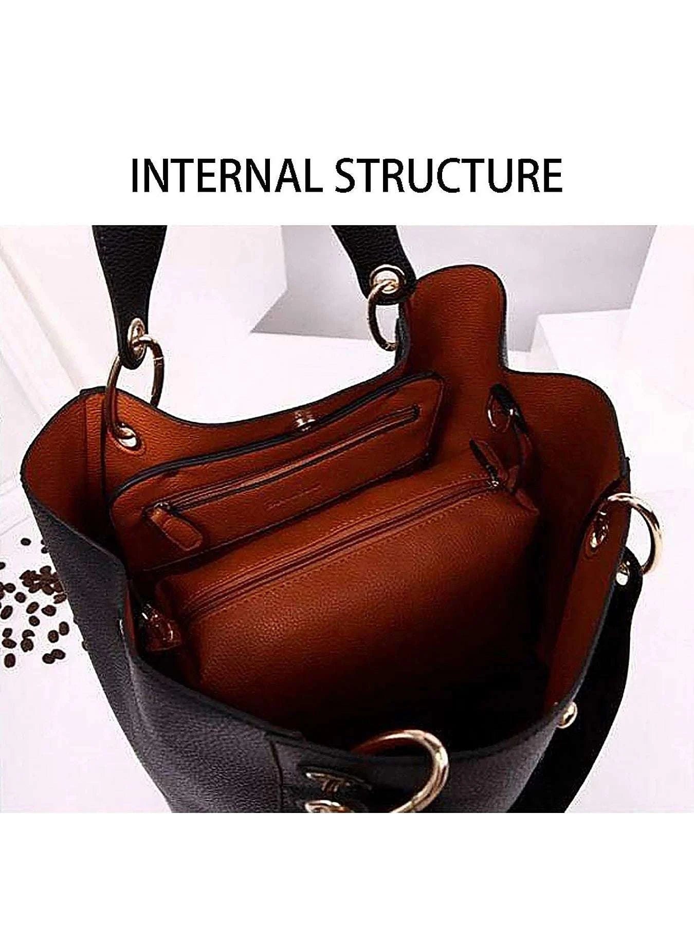 Large PU Leather Waterproof Tote Work Bag - Celina Studio