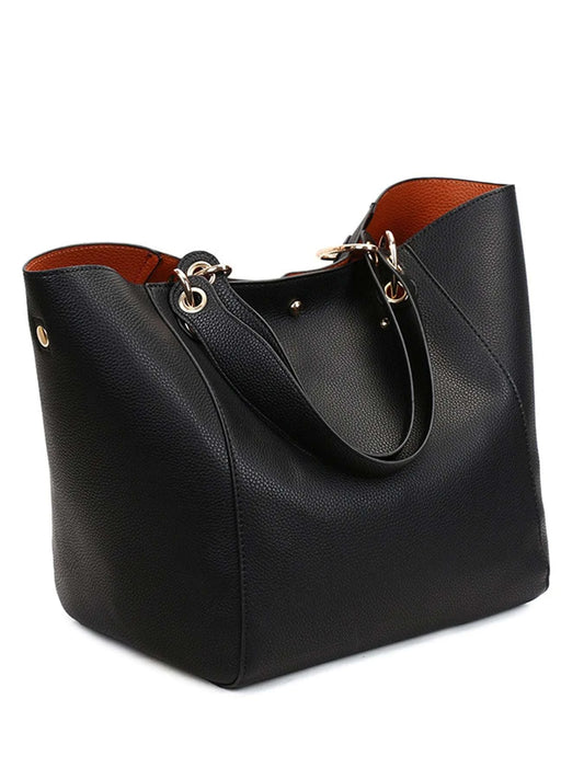 Large PU Leather Waterproof Tote Work Bag - Celina Studio