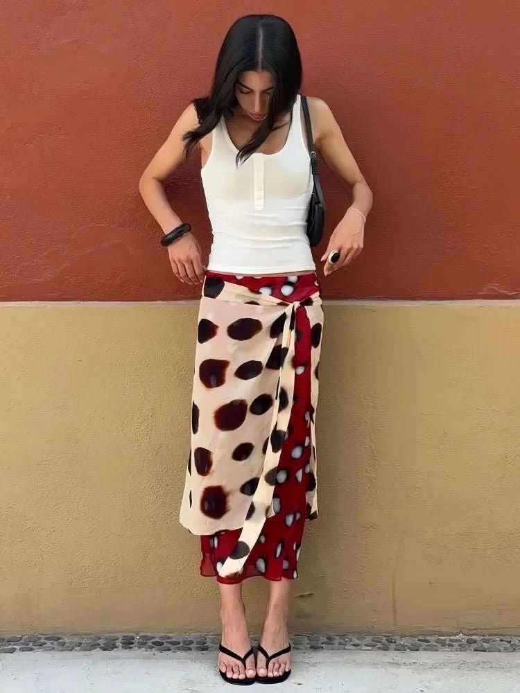 Leopard Print Drawstring Mermaid Maxi Dress - Celina Studio