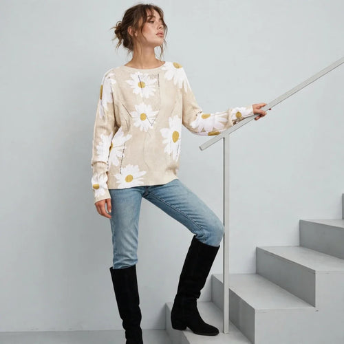 Angel Wings Daisy Print Sweater