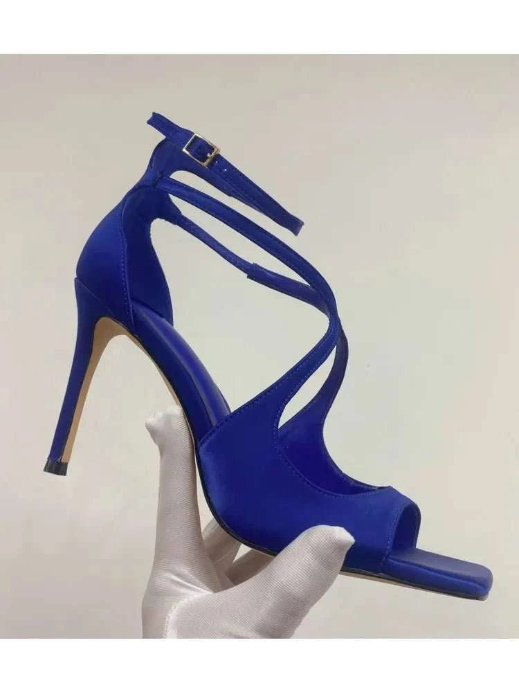 Open Toe Square Toe High Heel Sandals - Celina Studio