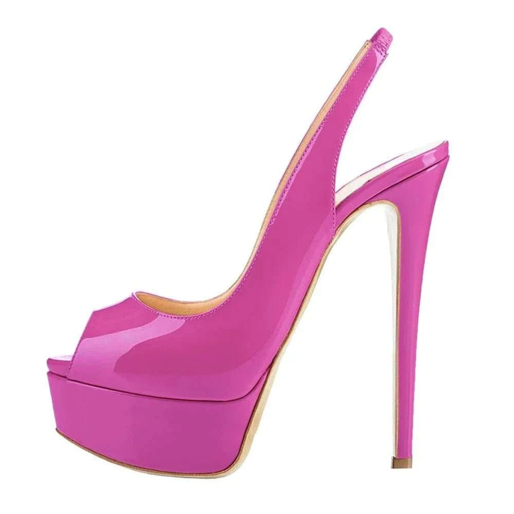 Platform Stiletto Open Toe Gladiator Party Sandals - Celina Studio