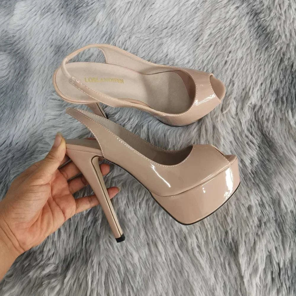 Platform Stiletto Open Toe Gladiator Party Sandals - Celina Studio