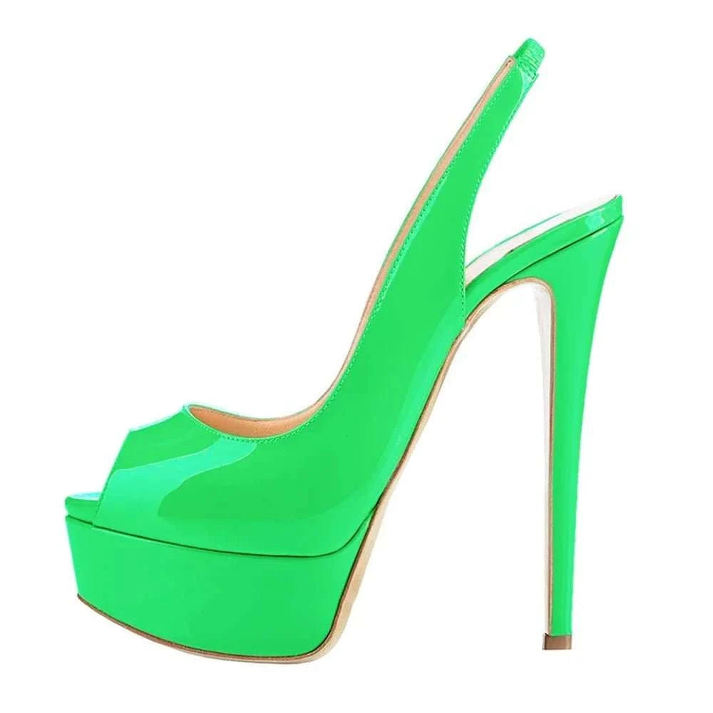 Platform Stiletto Open Toe Gladiator Party Sandals - Celina Studio