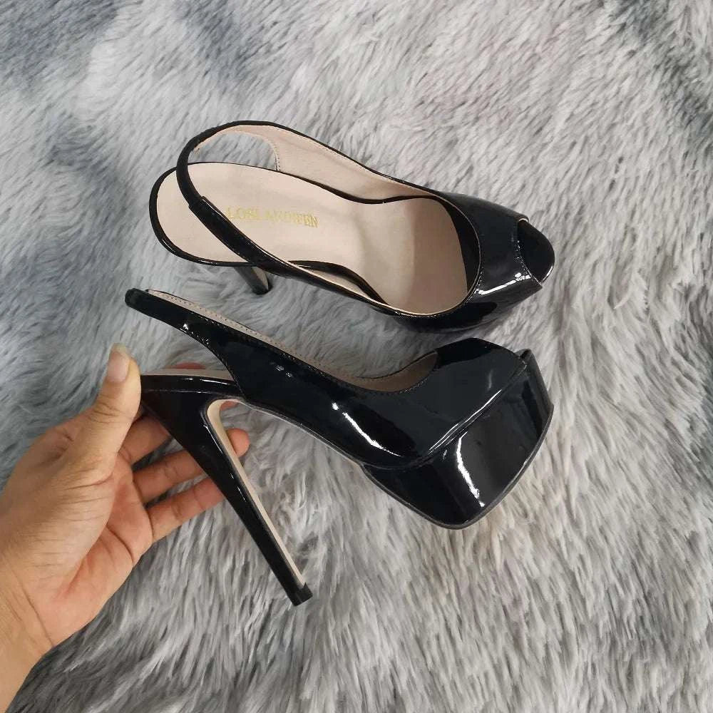 Platform Stiletto Open Toe Gladiator Party Sandals - Celina Studio