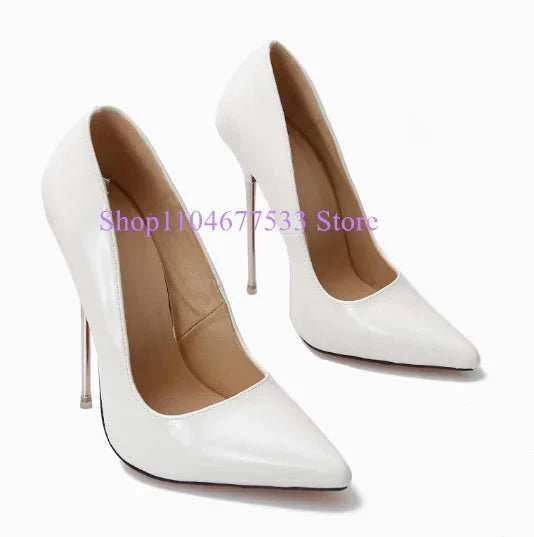 Pointed Toe Stiletto Patent Leather Pumps - Celina Studio
