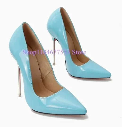 Pointed Toe Stiletto Patent Leather Pumps - Celina Studio