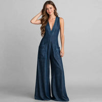 V-Neck Wide-Leg Jumpsuit