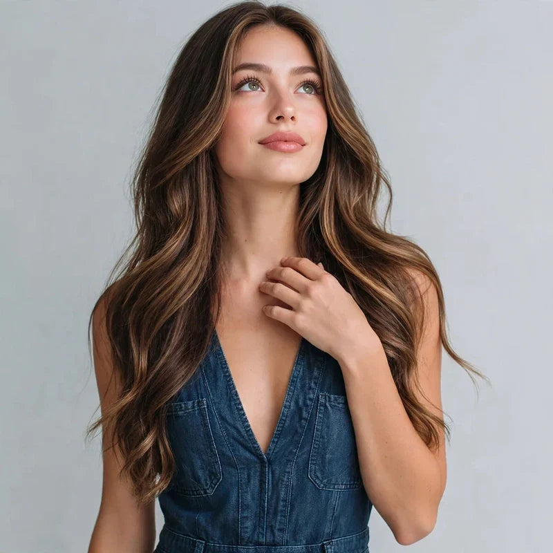 V-neck wide-leg jumpsuit on model, studio shot