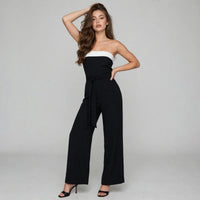 Contrast Tube Wide Leg Jumpsuit