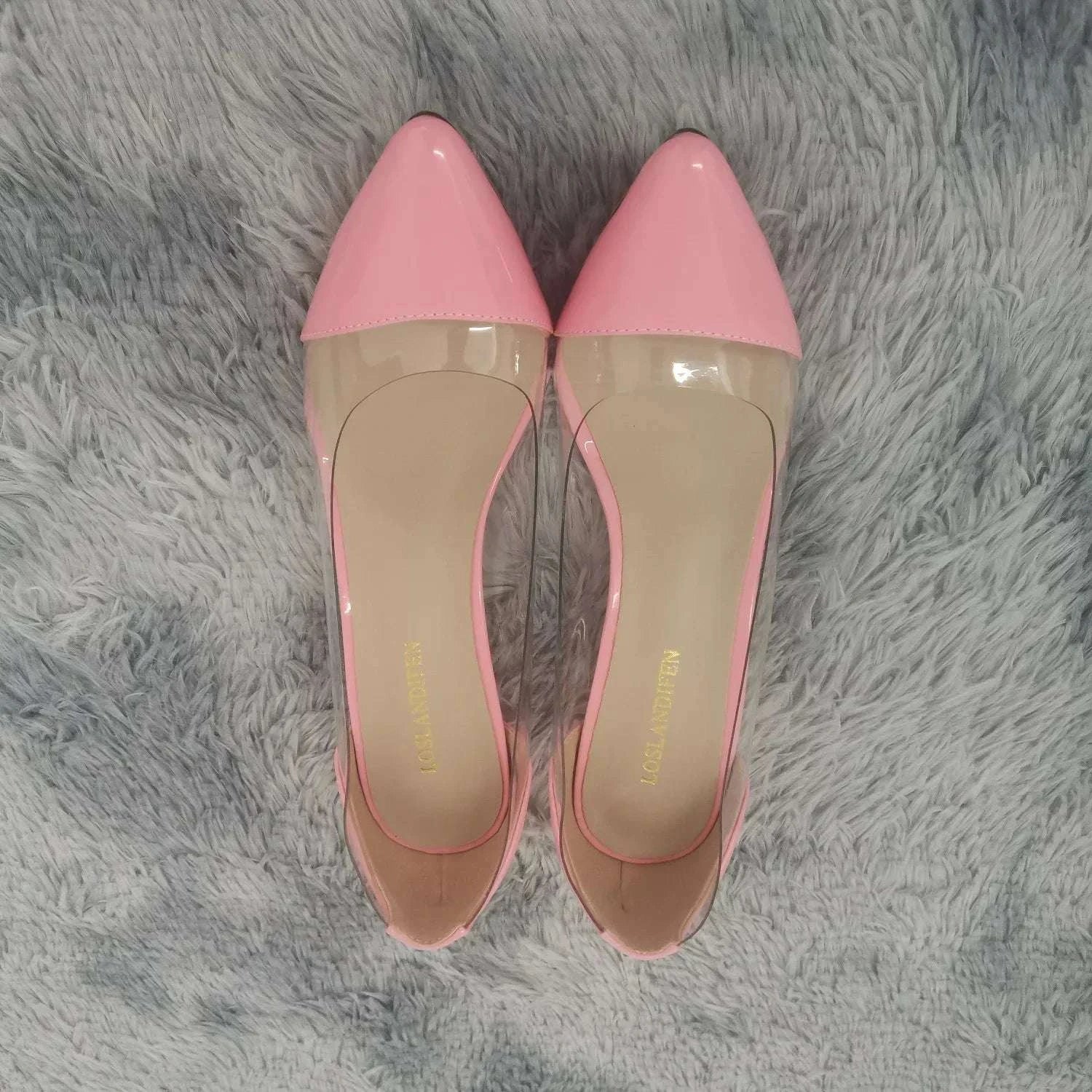 PVC Transparent Low Heel Pointed Toe Pumps - Celina Studio