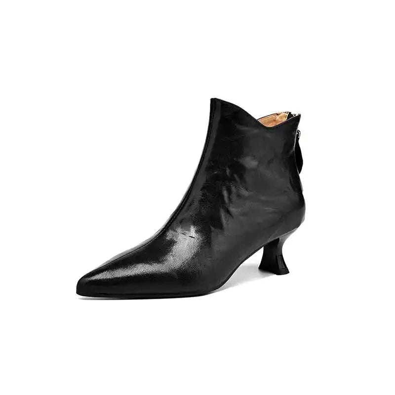 Vintage Pointed Toe Women's Ankle Boots - Celina Studio