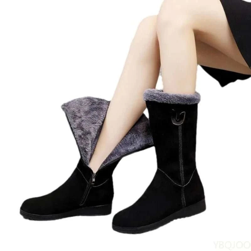 Warm Anti-Slip Side Zipper Snow Boots - Celina Studio