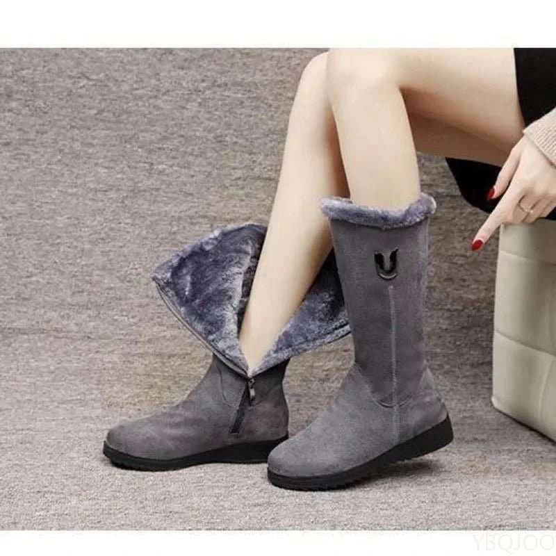 Warm Anti-Slip Side Zipper Snow Boots - Celina Studio